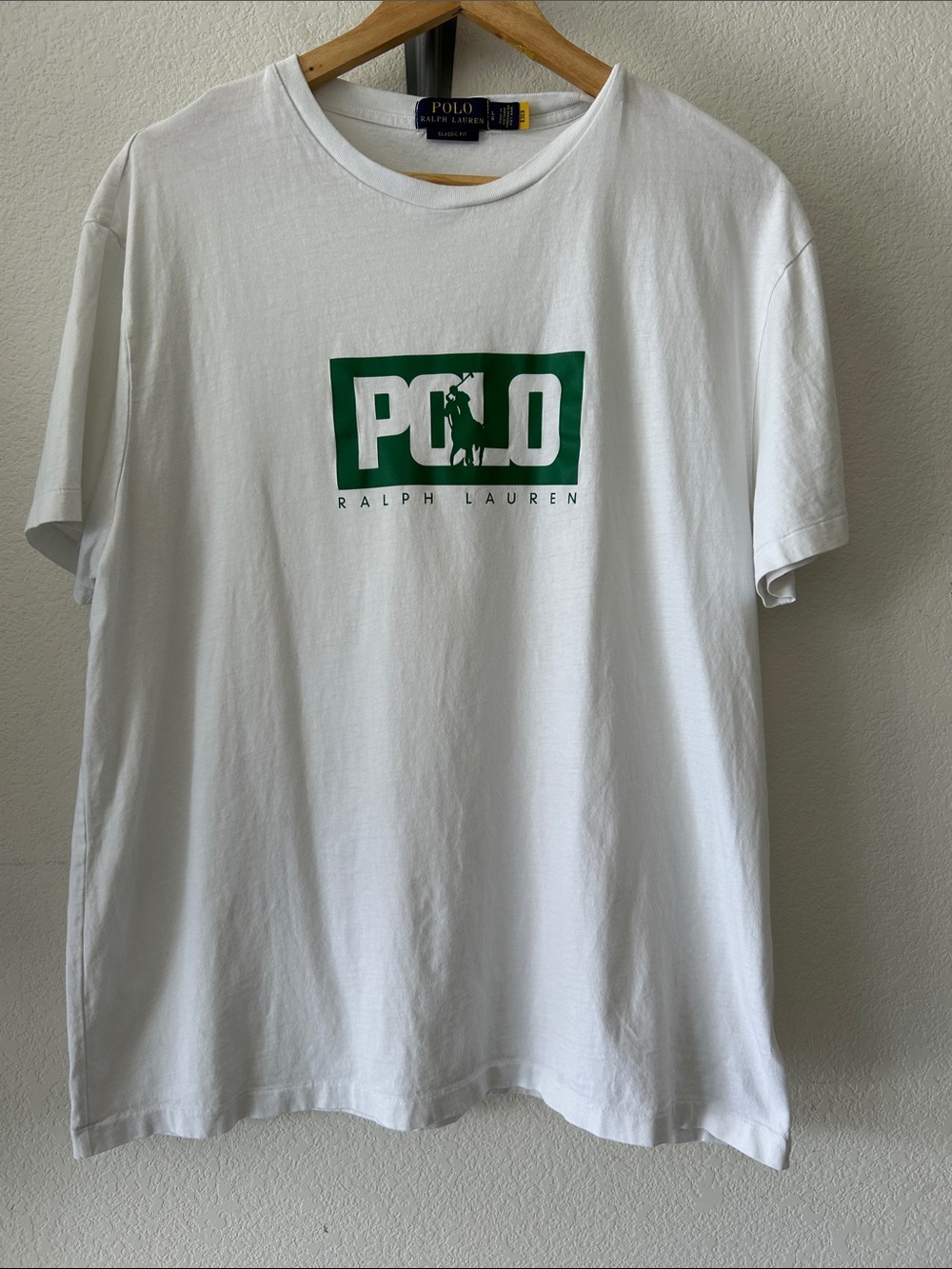 Polo by Ralph Lauren White Short-Sleeve Tee with Green Logo